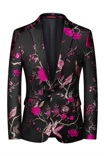 Notched Lapel Single Breasted Jacquard 2 Piece Purple Men's Prom Suits